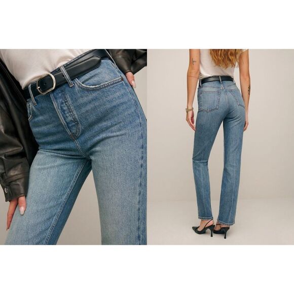 Reformation jeans po# 17801 Cyrus Wash high waist straight leg size 30 - Picture 4 of 14